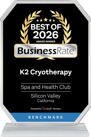BusinessRate Best of 2026 award for K2 Cryotherapy, Spa and Health Club, Silicon Valley, California